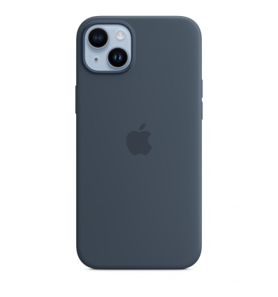 iPhone 14+ Silicone Case with MS - Storm Blue