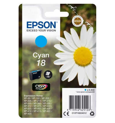 Epson Singlepack Cyan 18 Claria Home Ink