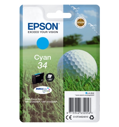 Epson Singlepack Cyan 34 DURABrite Ultra Ink