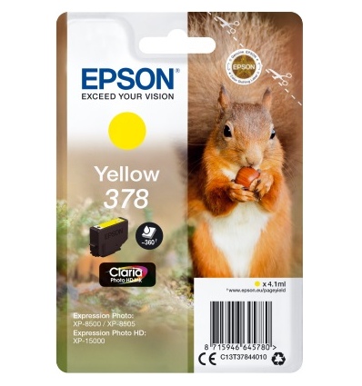 EPSON Singlepack Yellow 378 Claria Photo HD ink