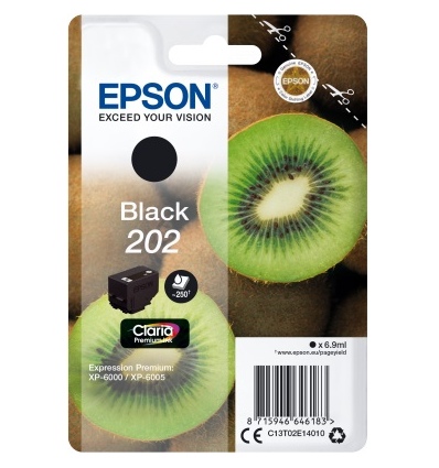 EPSON ink černá 202 Premium - singlepack 6,9ml, 250s, standard