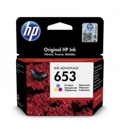 HP 653 tříbarevná inkoustová náplň (3YM74AE)