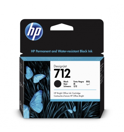 HP 712 Inkoustová náplň černá (80ml), 3ED71A