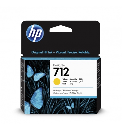 HP 712 Inkoustová náplň žlutá (29ml), 3ED69A