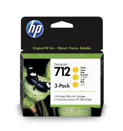 HP 712 Ink. náplň žlutá, trojbalení, 3ED79A