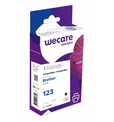 WECARE ARMOR ink kompatibilní s BROTHER LC-123BK, černá/black