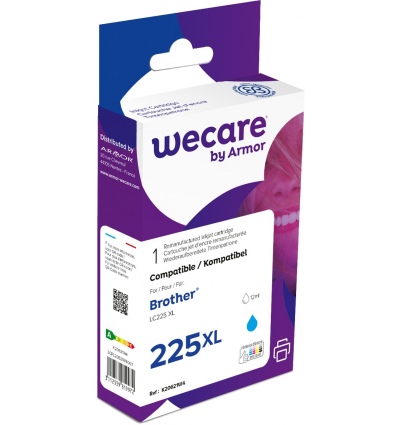 WECARE ARMOR ink kompatibilní s BROTHER LC-225C, modrá/cyan