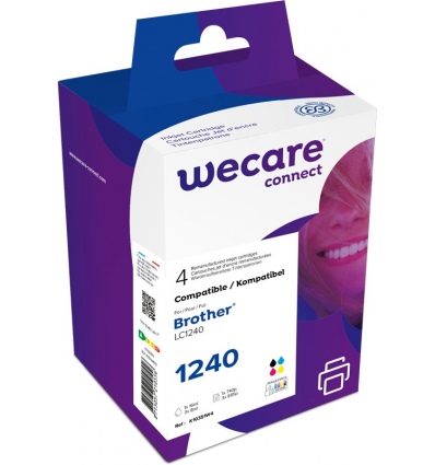 WECARE ARMOR ink sada kompatibilní s BROTHER LC-1240 VAL BP, černá/CMY