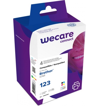 WECARE ARMOR ink sada kompatibilní s BROTHER LC-123 VAL BP, černá/CMY