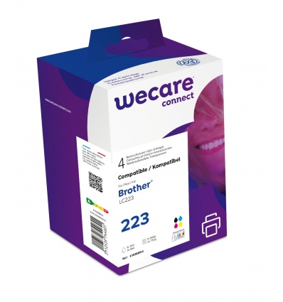 WECARE ARMOR ink sada kompatibilní s BROTHER LC-223 VAL BP, černá/CMY