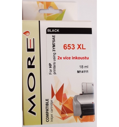 MORE ARMOR ink kompatibilní s HP 3YM75AE (653 XXL) kapacita 720str.černá