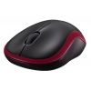 Logitech M185 nano/Kancelářská/Optická/1 000 DPI/Bezdrátová USB/Červená