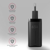 AXAGON ACU-DPQ65, GaN nabíječka do sítě 65W, 3x port (USB-A + dual USB-C), PD3.0/QC4+/PPS/Apple