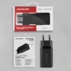 AXAGON ACU-DPQ65, GaN nabíječka do sítě 65W, 3x port (USB-A + dual USB-C), PD3.0/QC4+/PPS/Apple