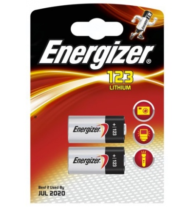 Baterie Energizer CR123, CR123A, CR17345, DL123A, EL123AP, K123LA, 3V, blistr 2ks