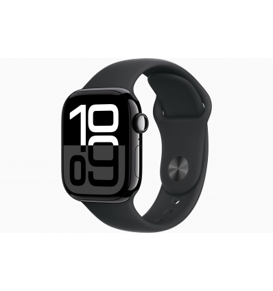 Apple Watch S10/42mm/Jet Black/Sport Band/Black/-M/L