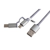 iGET G2V1 - USB kabel Micro USB/ USB - C dlouhý pro veškeré mobilní telefony, včetně odolných