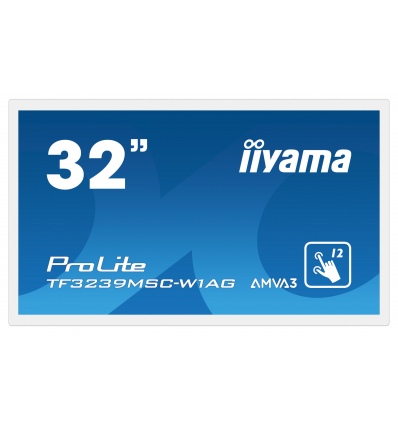 32" iiyama TF3239MSC-W1AG: AMVA, FullHD, capacitive, 12P, 500cd/m2, VGA, HDMI, DP, 24/7, IP54, černý