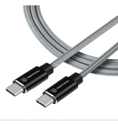 Tactical Fast Rope Aramid Cable USB-C/USB-C 100W 20V/5A 2m Grey