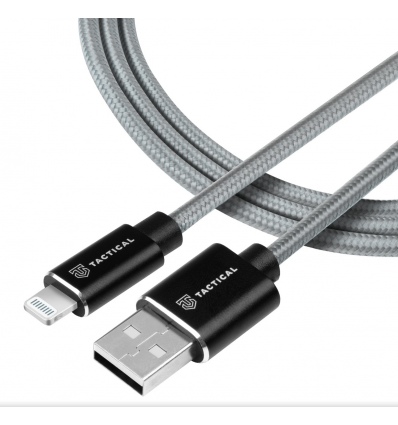 Tactical Fast Rope Aramid Cable USB-A/Lightning MFi 1m Grey