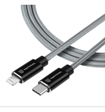 Tactical Fast Rope Aramid Cable USB-C/Lightning MFi 1m Grey