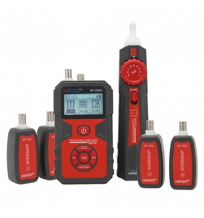 W-Star Tester kabelů WSNF858C, RJ45, VFL, RJ11, BNC, POE, hledačka, diagnostika, Li-Ion