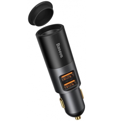 Baseus CCBT-D0G Share Together Car Charger with Cigarette Lighter Port 2x USB, 120W Grey