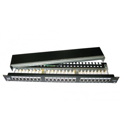 LYNX Patch panel 19", 24 portů, Cat6, stíněný, LYNX