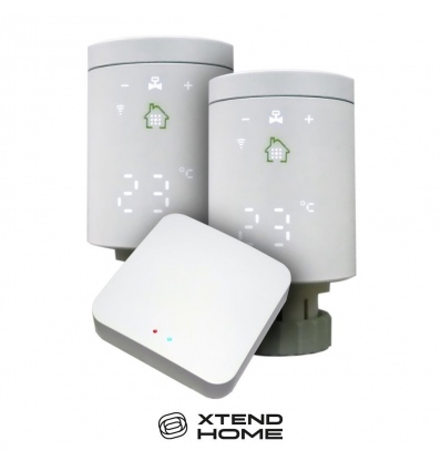 Xtend Home Tuya chytrý set brána Zigbee + 2x termostatická hlavice dispej na boku