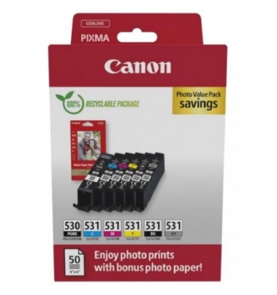 Canon PGI530/CLI 531 PGBK/C/M/Y/BK/GY PHOTO VALUE