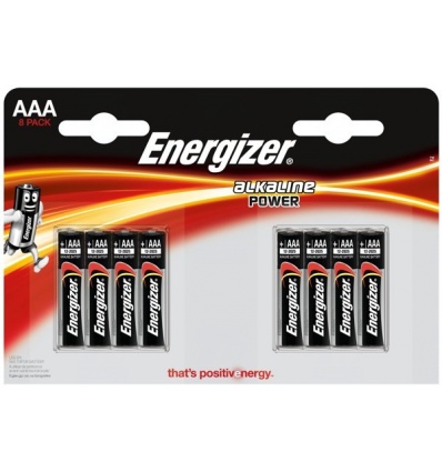 Baterie Energizer Alkaline Power AAA, LR03, mikrotužková, 1,5V, blistr 8 ks