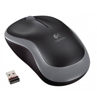 Logitech M185 nano/Kancelářská/Optická/1 000 DPI/Bezdrátová USB/Šedá