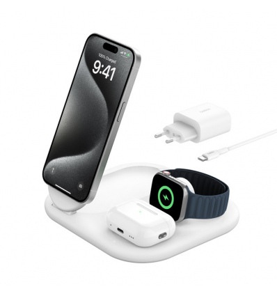 Belkin BOOST CHARGE Qi2 15w Magnetic 3in1, bílý