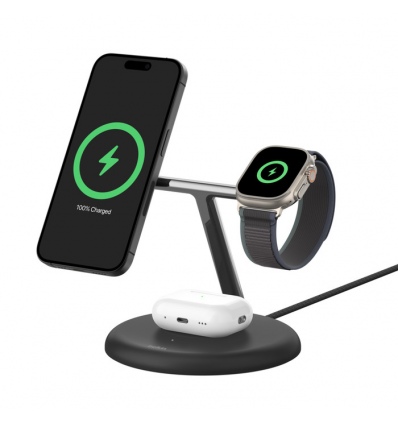 Belkin BOOST CHARGE PRO Qi2, 15W 3v1 magnetický stojan, černý