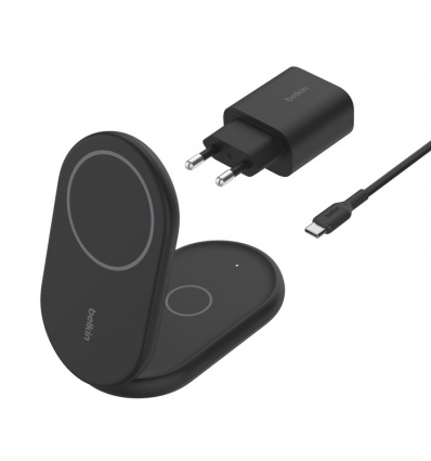 Belkin BOOST CHARGE Qi2, 15W 2v1 magnetický stojan, černý