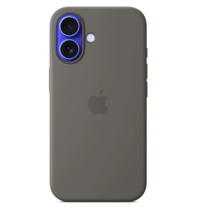 iPhone 16 Silicone Case with MS - Stone Gray