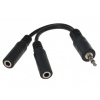 PremiumCord rozdvojka jack 3,5mm - 2xF/1xM 10cm