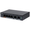 Dahua PoE switch 4x 100Mb + 2x GbE, 4x PoE 802.3af/at/Hi-PoE, celkem PoE 60W, extend mód 10Mb/s do 250m, cloud správa