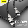 Baseus datový kabel Cafule USB-C na Lightning 0,25m PD 20W černý