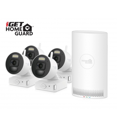 iGET HGNVK88004P - bateriový bezdrátový WiFi set FullHD 1080p, 8CH NVR + 4x FullHD kamera, aplikace