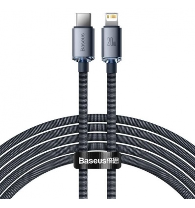 Baseus datový kabel Crystal Shine USB-C/Lightning 2m 20W černý