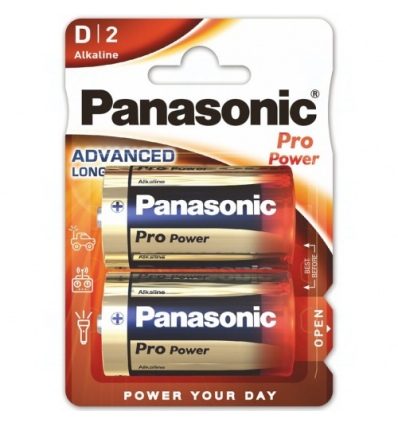 Baterie Panasonic PRO POWER D, LR20, velké mono, AM1, XL, BA3030, MN1300, 813, E95, LR20N, 13A, 1,5V, blistr 2 ks