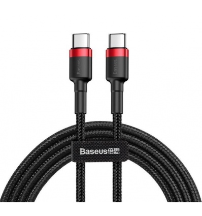 Baseus datový kabel Cafule USB-C PD2.0 1m 60W (20V 3A) černo-červený