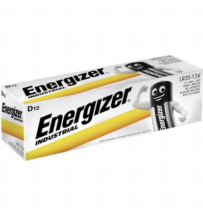 Baterie Energizer Industrial D, LR20, velké mono, AM1, XL, BA3030, MN1300, 813, E95, LR20N, 13A, 1,5V, 12 ks