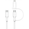 Belkin 2v1 kabel USB-C + Lightning bílý