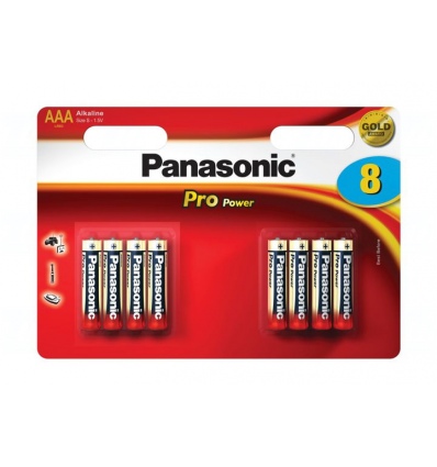 Baterie Panasonic PRO POWER AAA, LR03, mikrotužková, 1,5V, blistr 8 ks