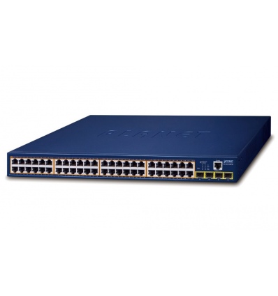 OPRAVENÉ - Planet GS-4210-48P4S L2 switch, 48x1Gb, 4x1Gb SFP, 48x PoE 802.3at 600W, QoS