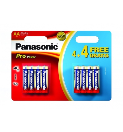 Baterie Panasonic PRO POWER AA, LR6, tužková, 1,5V, blistr 8 ks