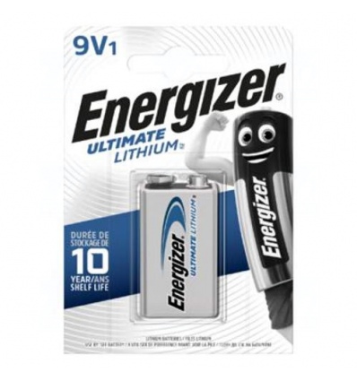 Baterie Energizer Ultimate Lithium 9V, 6LR61, A1604, 6LF22, 6F22, 6UM6, MN1604, L522, LR22, blistr 1 ks