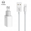 Mcdodo nabíječka 220V, 2x USB, 2.4A, Lightning kabel, 1m, bílá